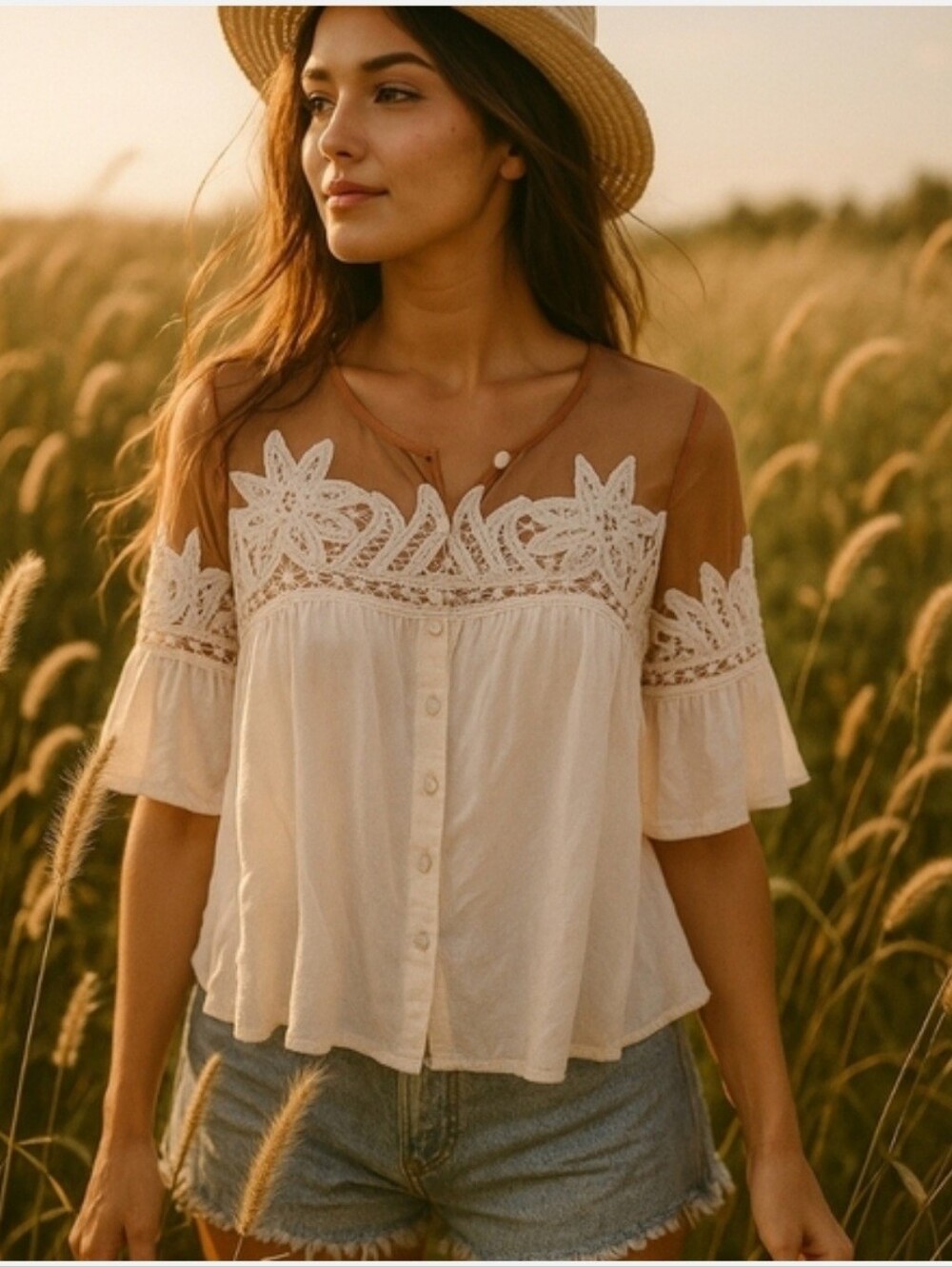 For Love And Lemons NEW WITH TAGS - CARMINE Embroidered Crop